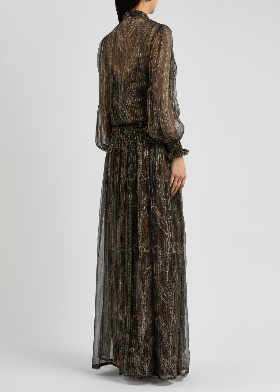 Saint Laurent Paisley-print Silk-blend Chiffon Maxi Dress - 3