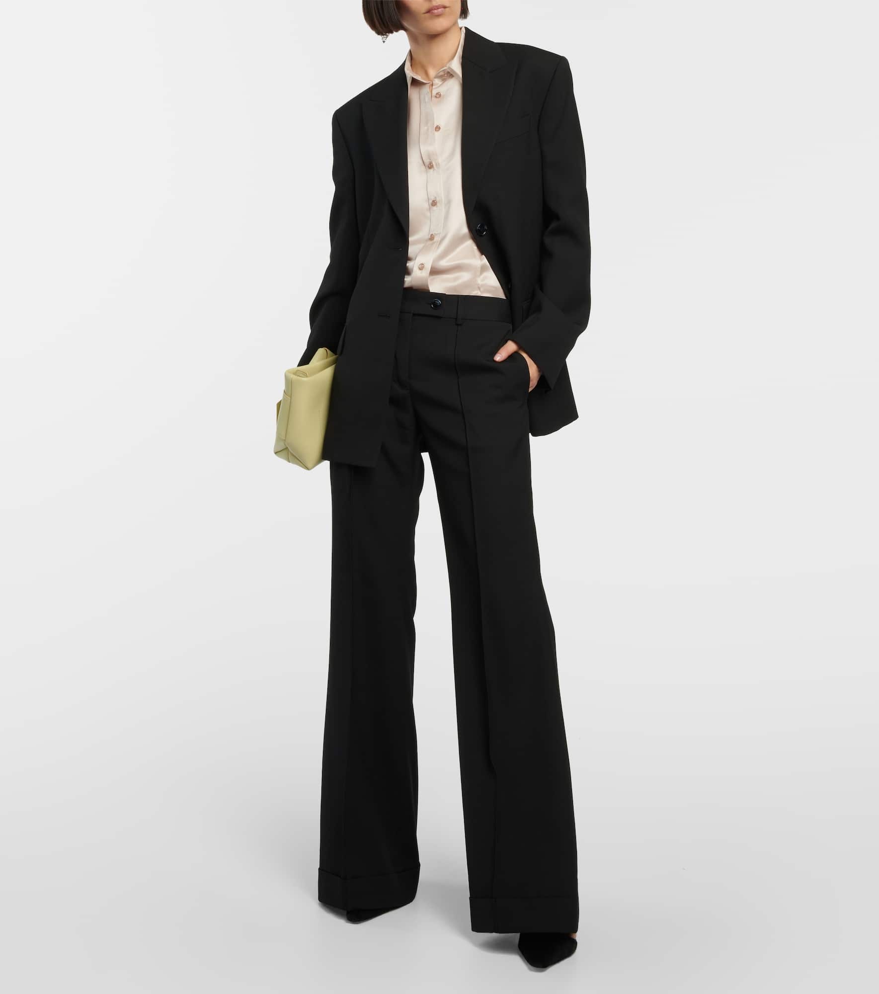 Wide-leg wool-blend pants - 2