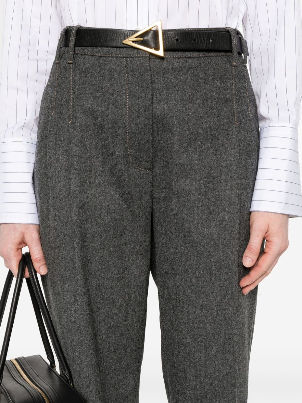 pleated felted straight trousers - 5