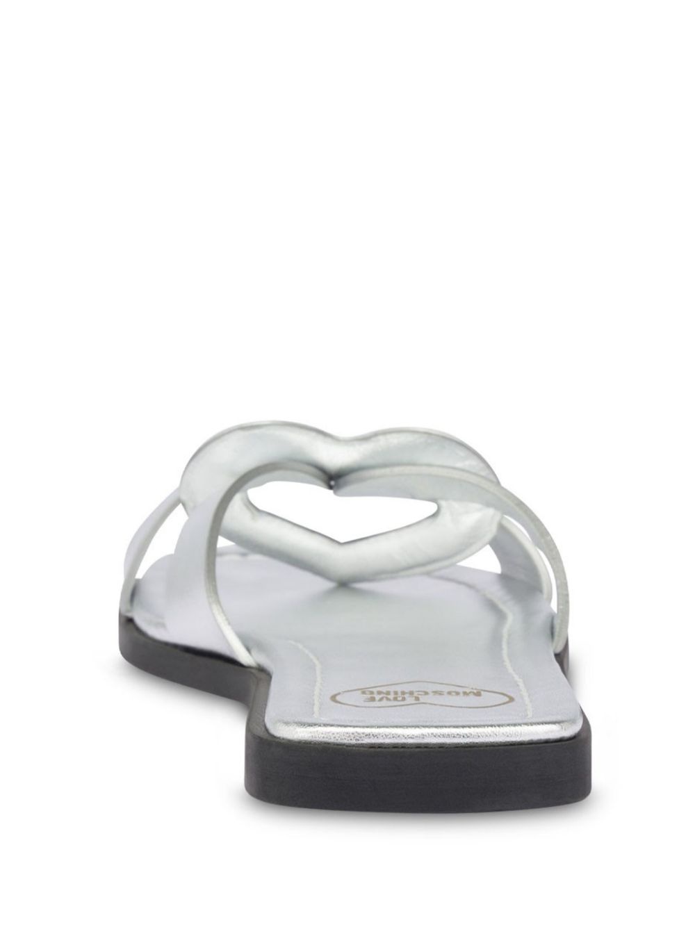 metallic-leather slides - 3