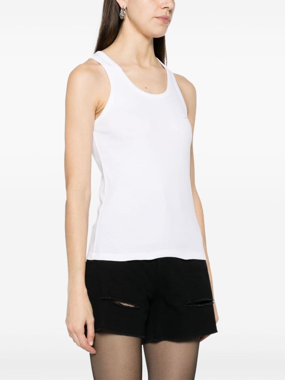 logo-embroidered tank top - 3