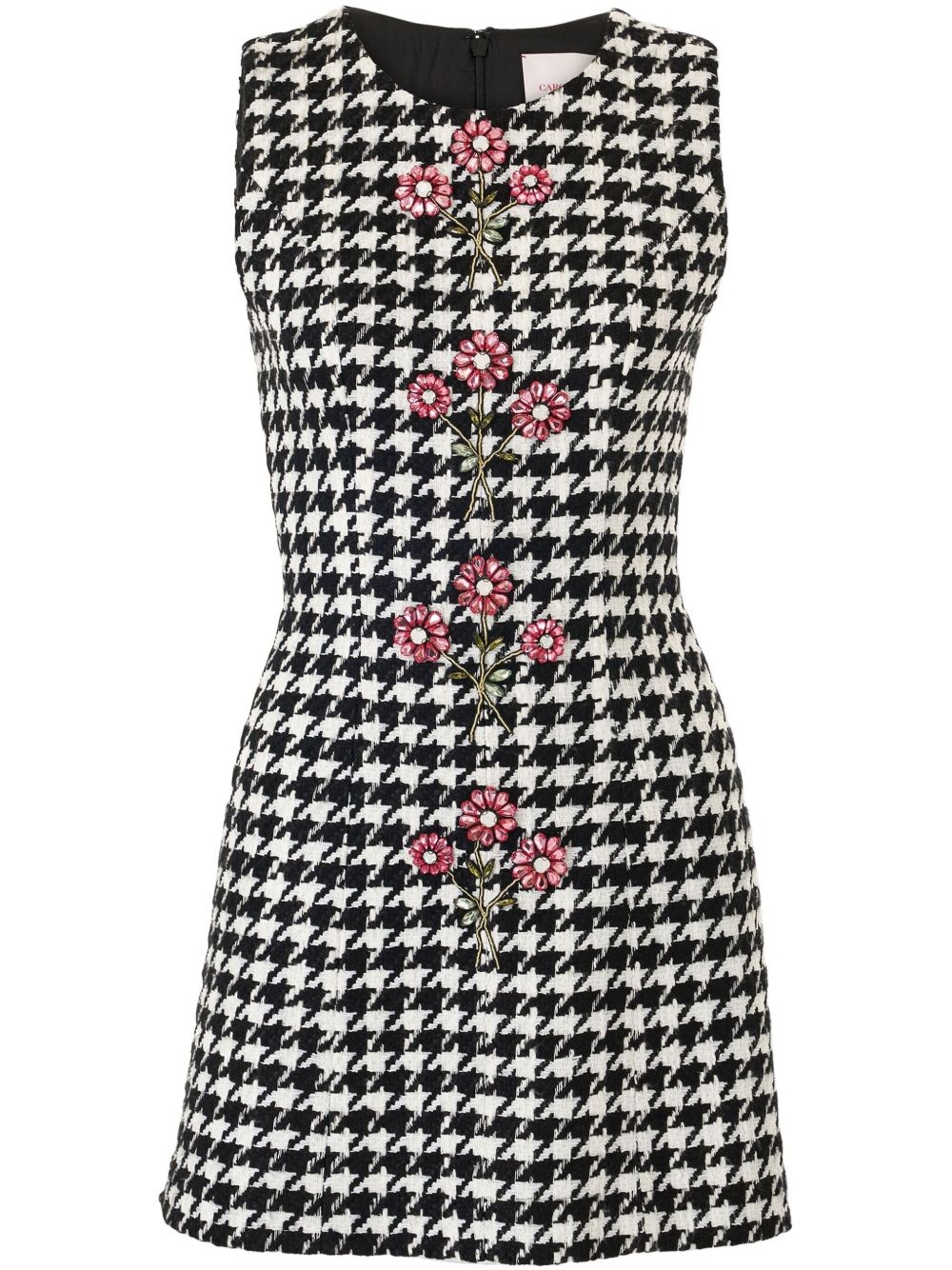 houndstooth-pattern mini dress - 1