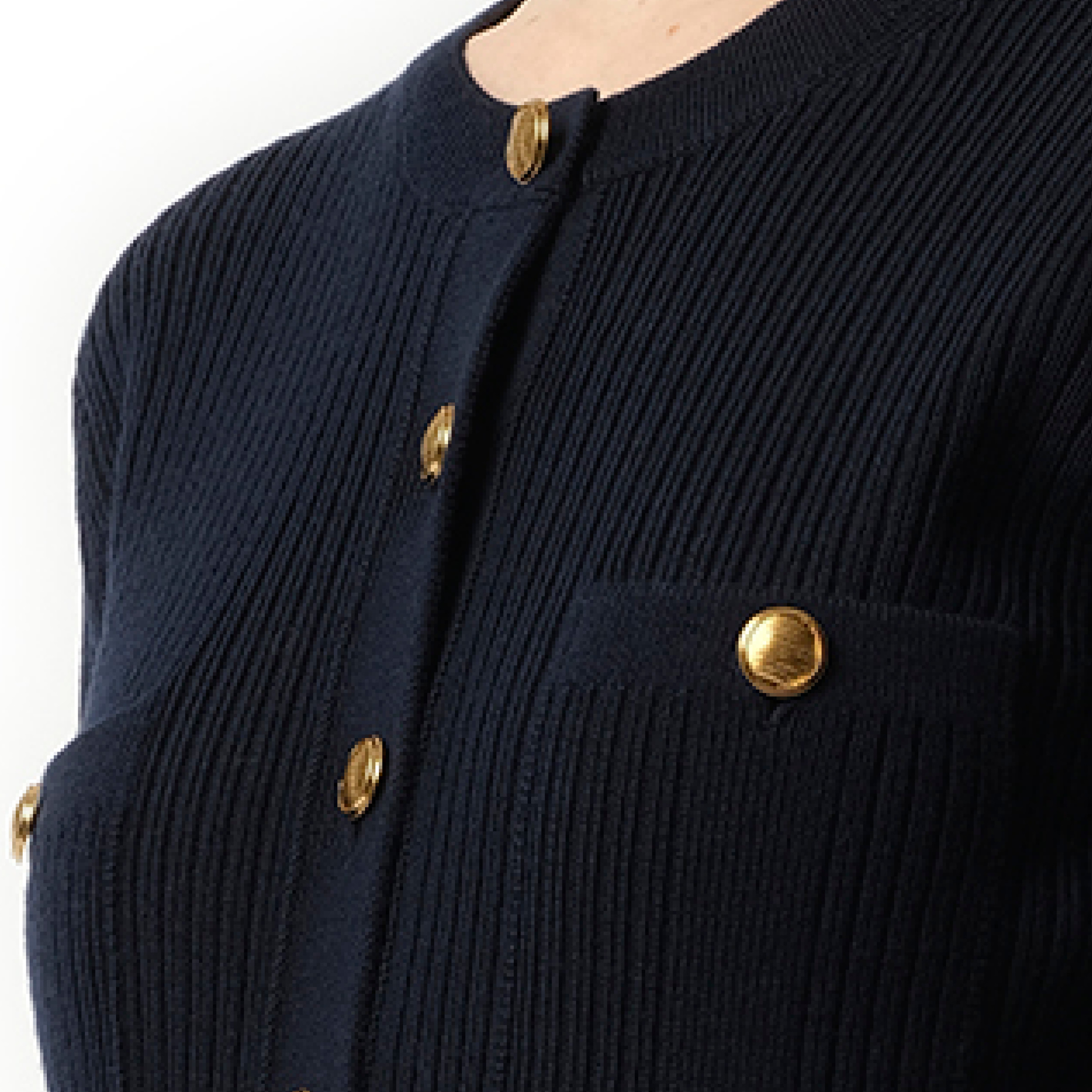 Long Fitted Cardigan in Navy - 3