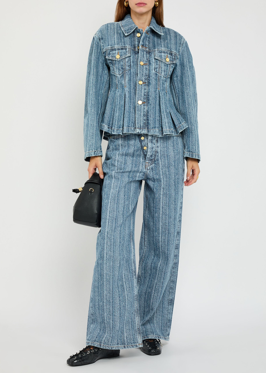 Ganni Stripe Wide-leg Jeans - 4
