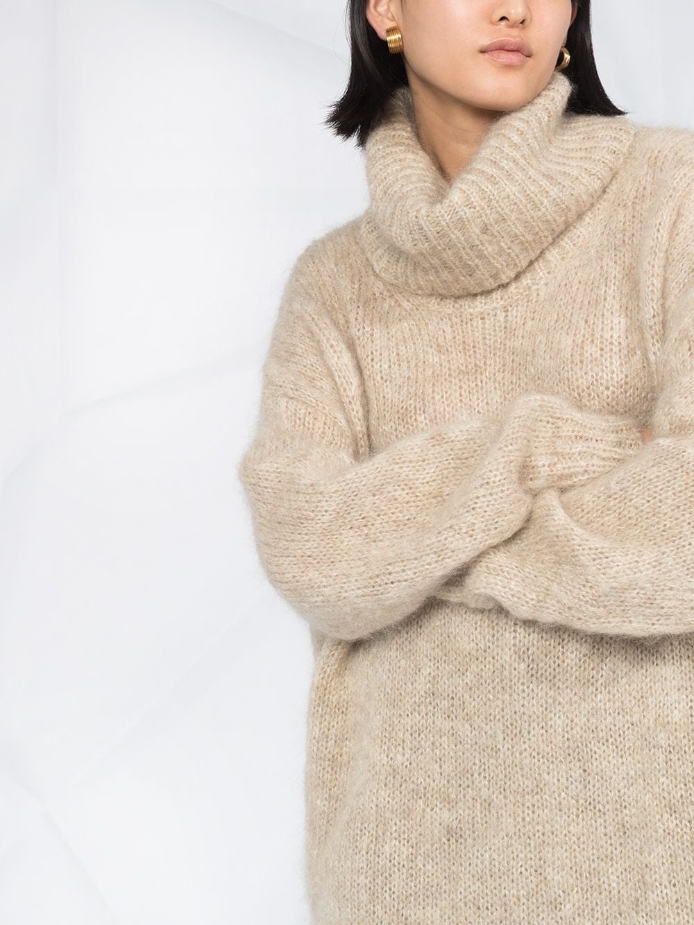 oversized roll neck jumper - 5