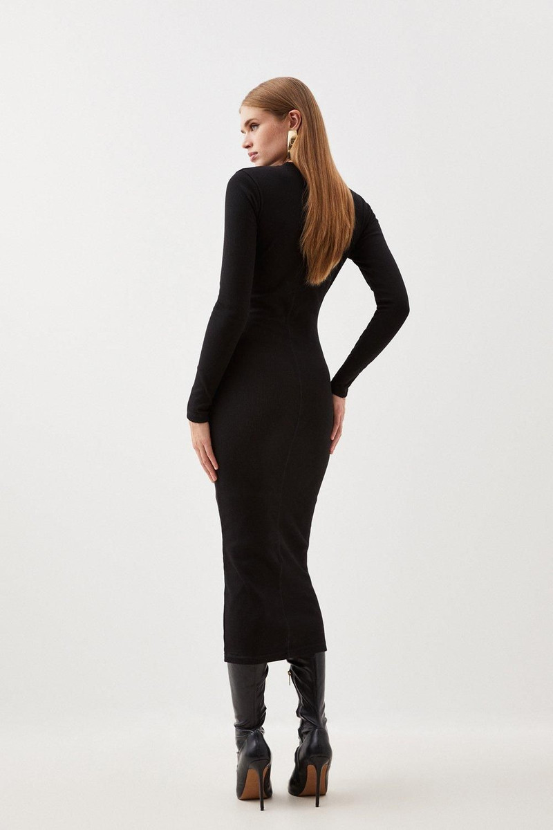 Petite Compact Jersey Ribbed Maxi Dress 5