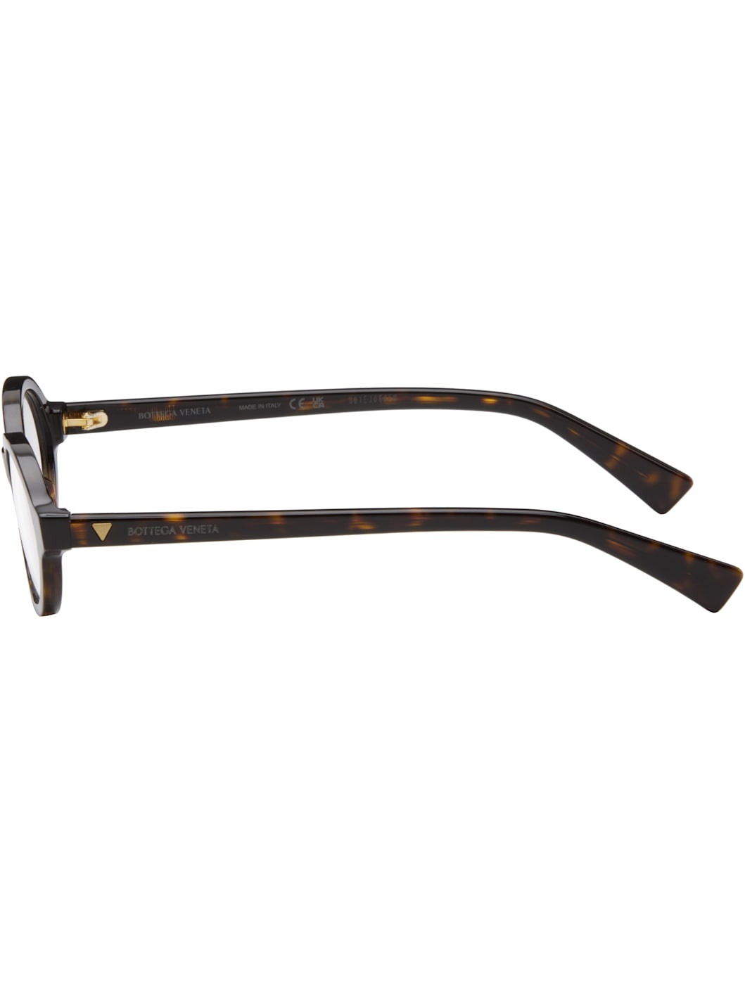 Brown Triangle Stud Logo Round Glasses - 3