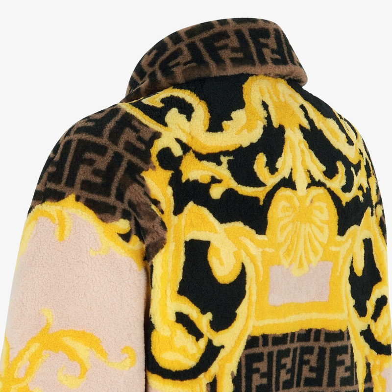 Fendace multicolor shearling coat 4