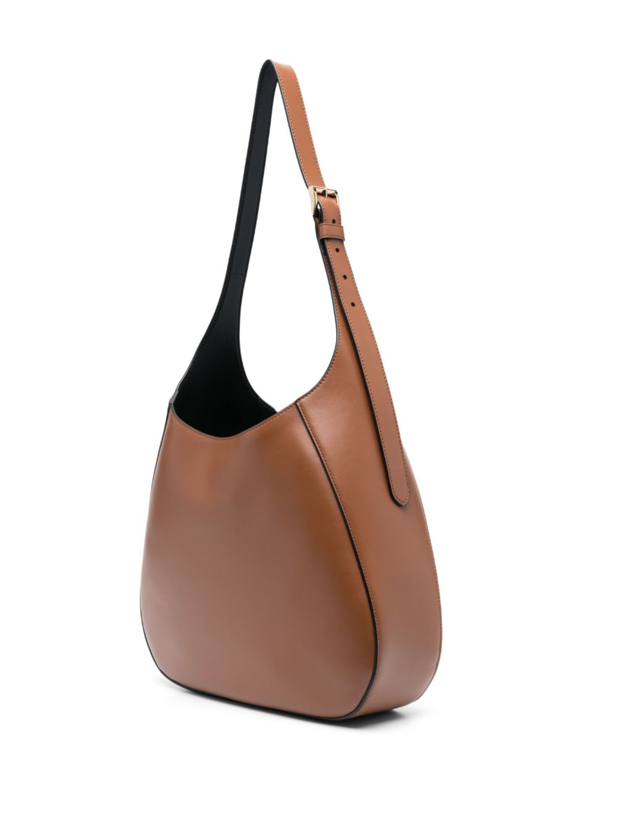 triangle-logo leather shoulder bag - 3