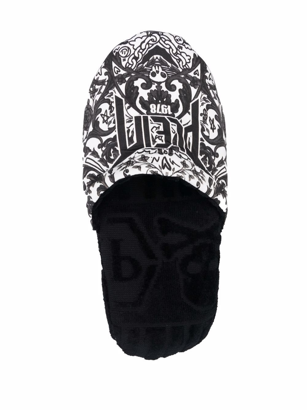 baroque-print house slippers - 4