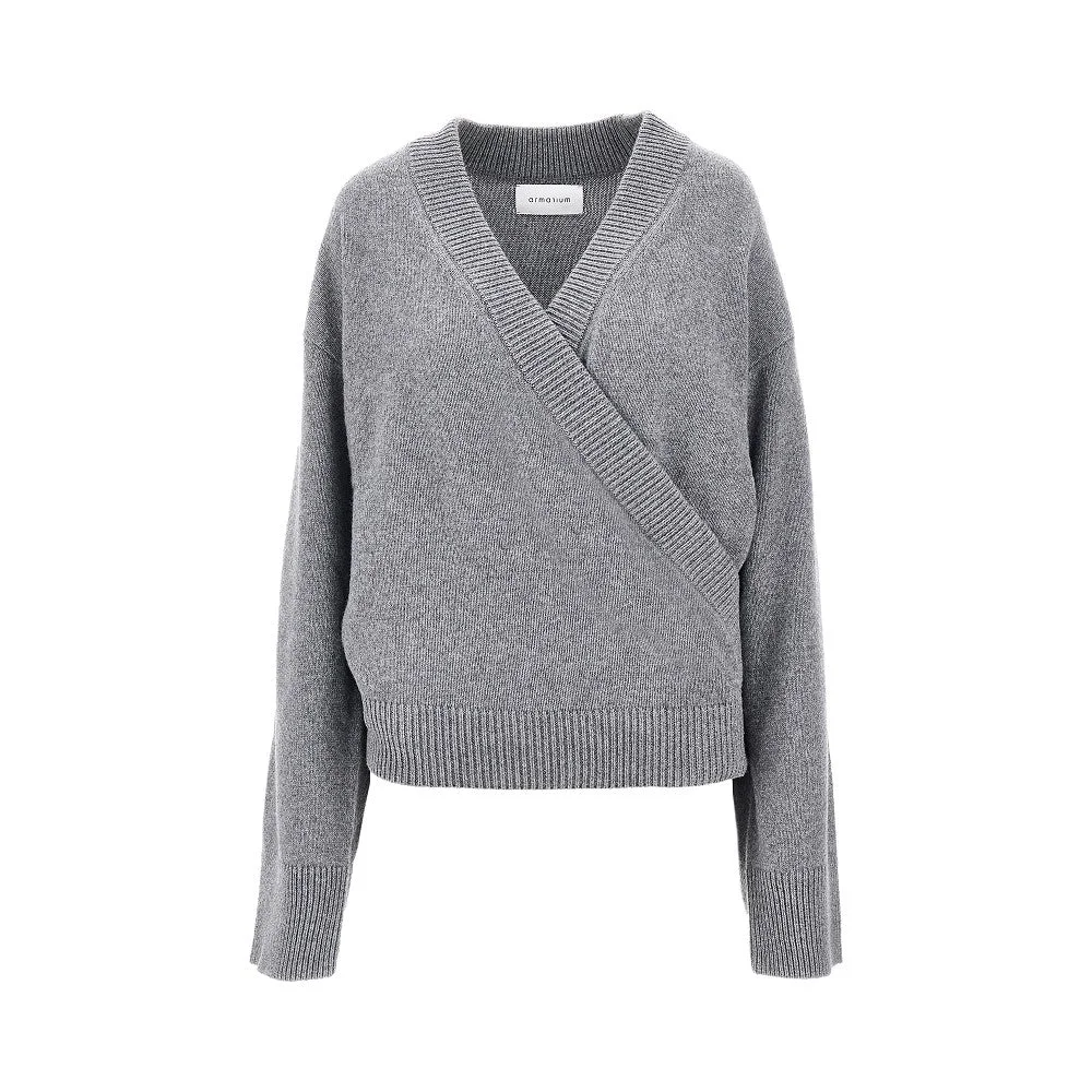 'ELENIA' WOOL AND CASHMERE CARDIGAN - 1