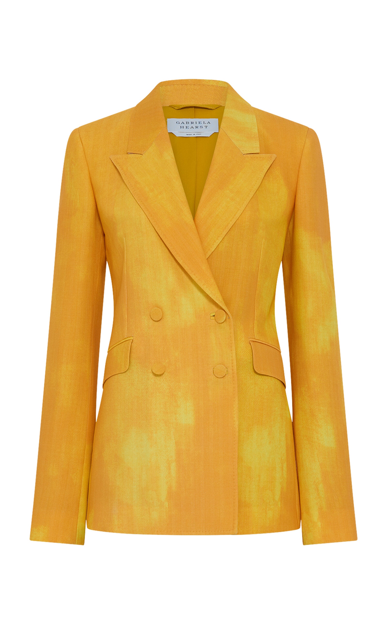 Angela Double-Breasted Wool Blazer yellow - 1