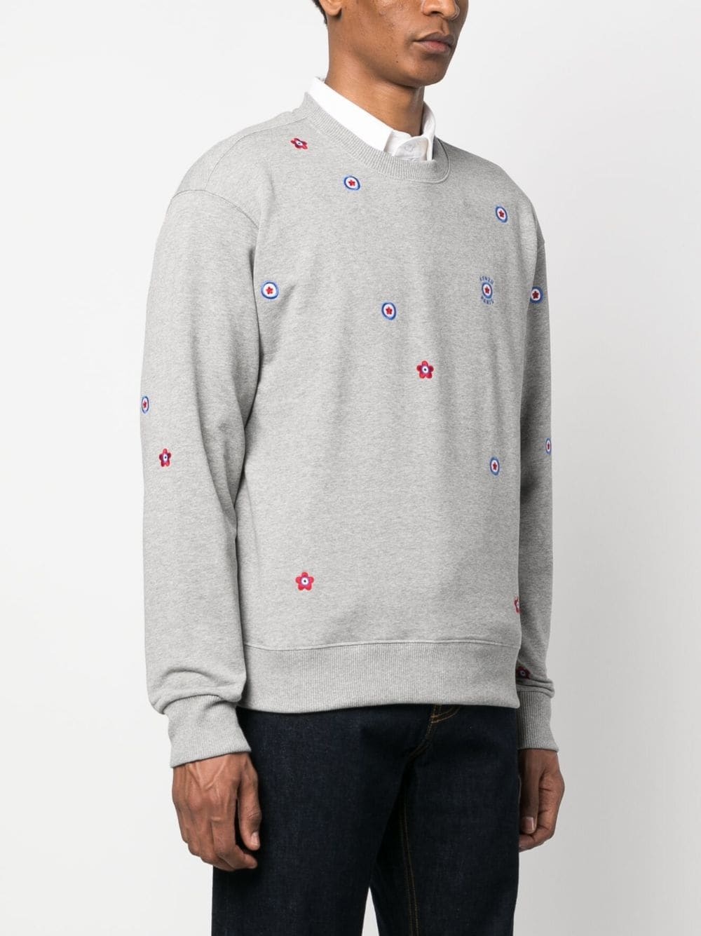 floral-embroidered cotton sweatshirt - 3