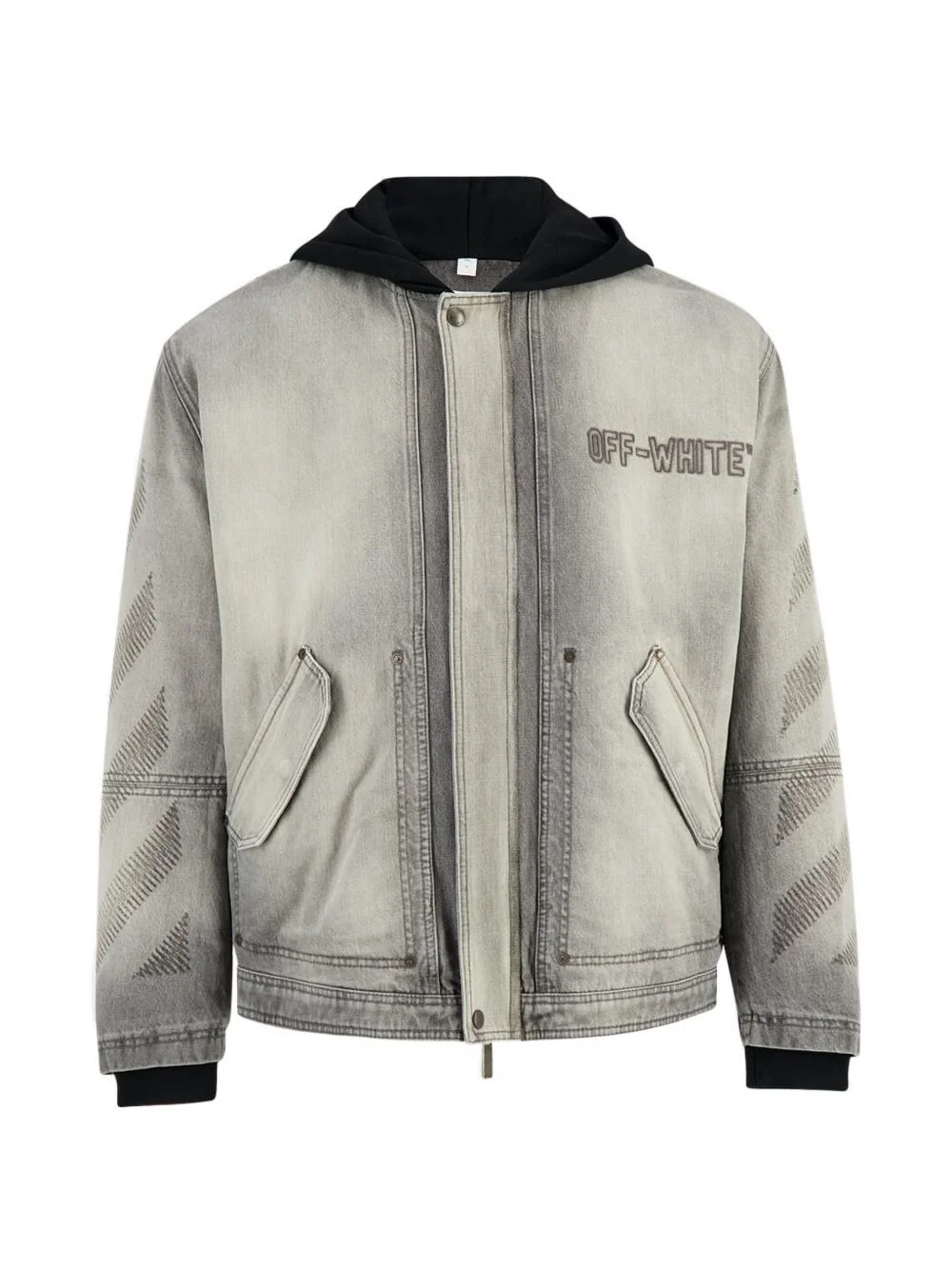 hooded denim jacket - 1