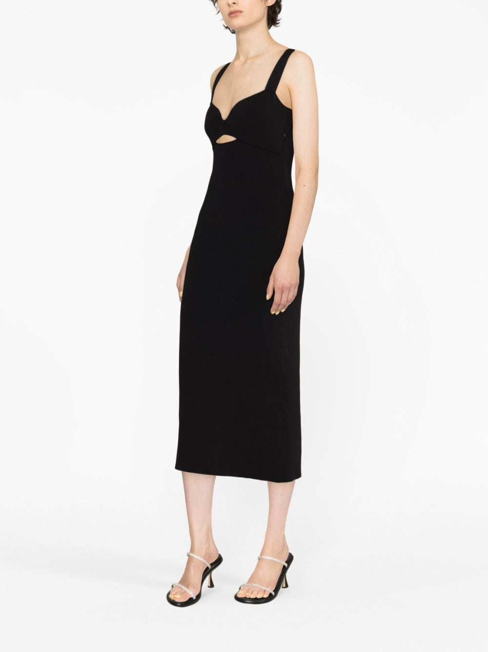 cut-out knitted midi dress - 3