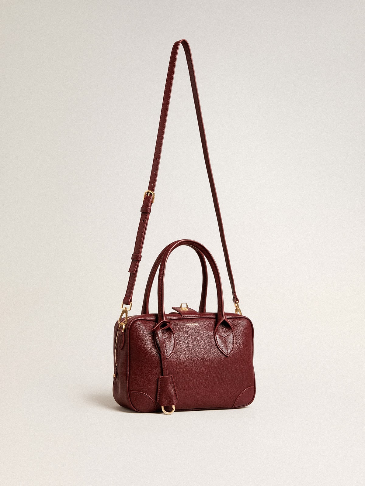 Vita Bag in burgundy sheepskin leather with gold details - 4