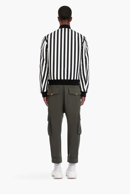 Reversible striped black and white bomber jacket - 3
