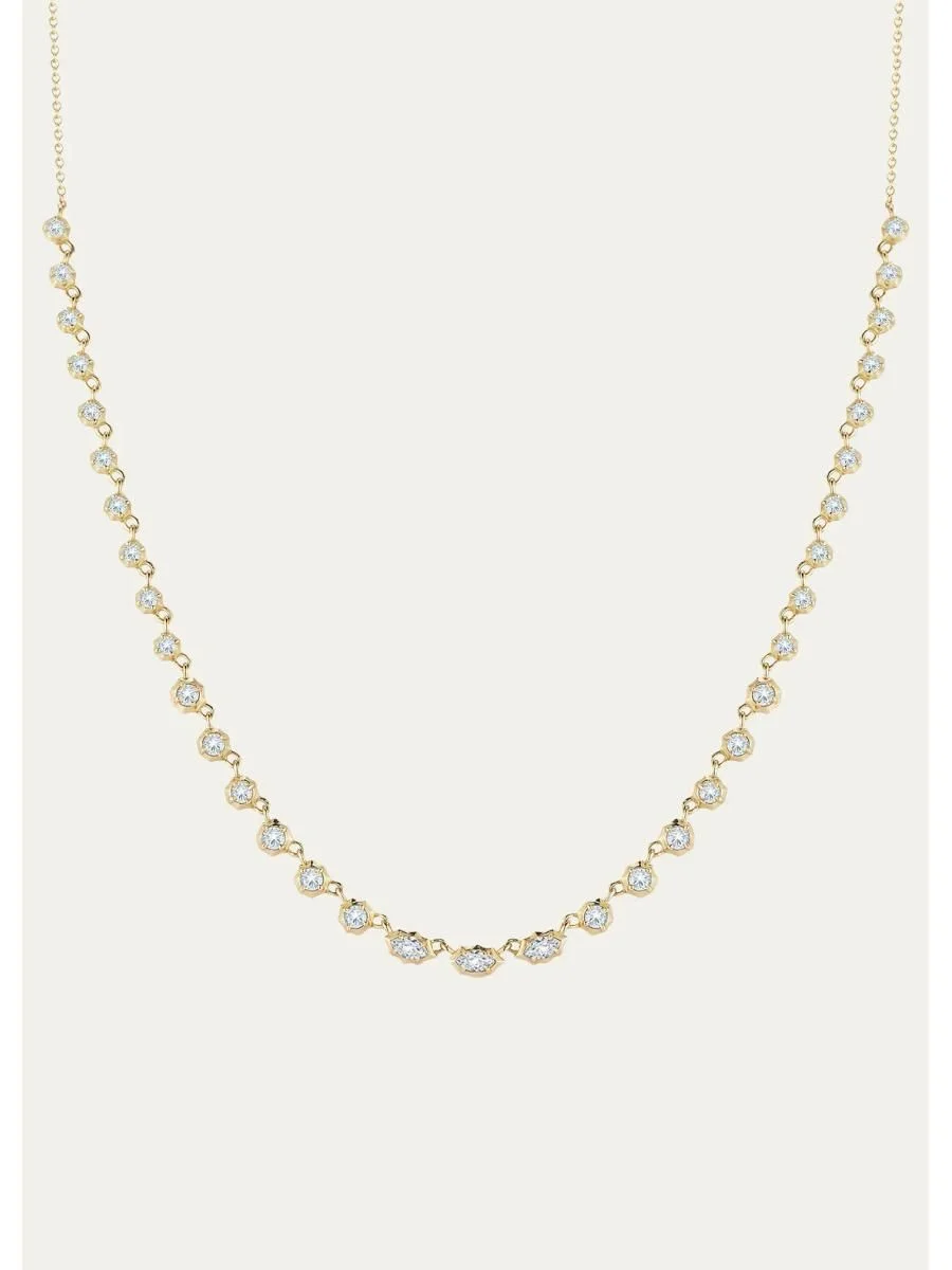 18K Yellow Gold Small Maverick Diamond Riviera Necklace - 1