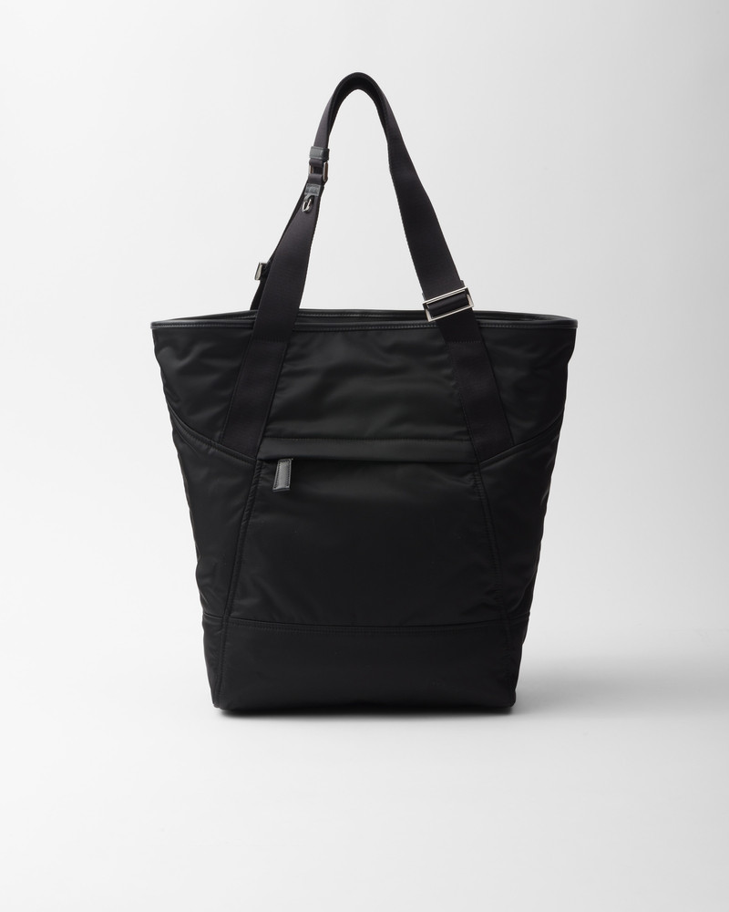 Re-Nylon and leather tote bag 4
