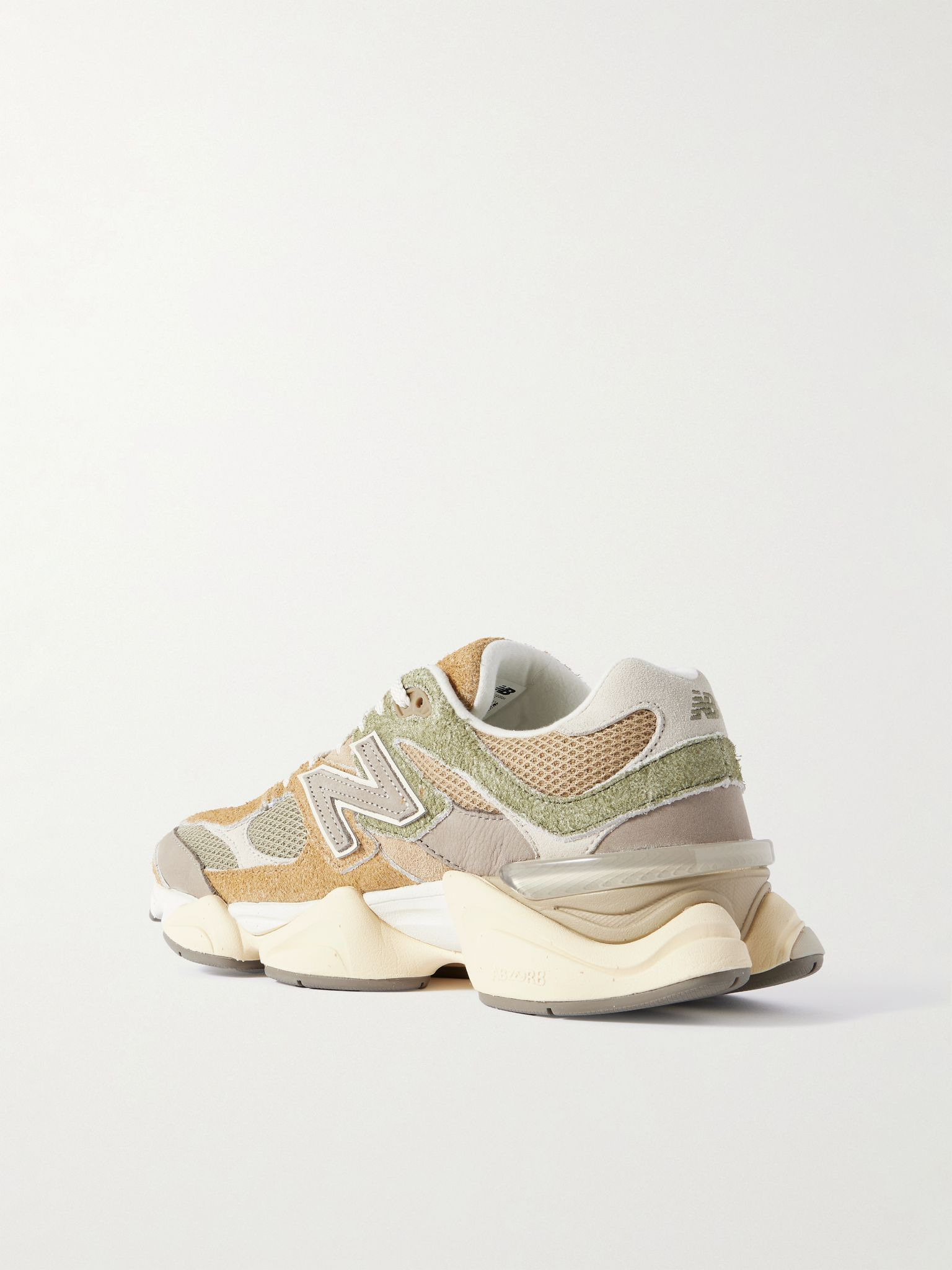 9060 Suede, Leather and Mesh Sneakers Green - 4