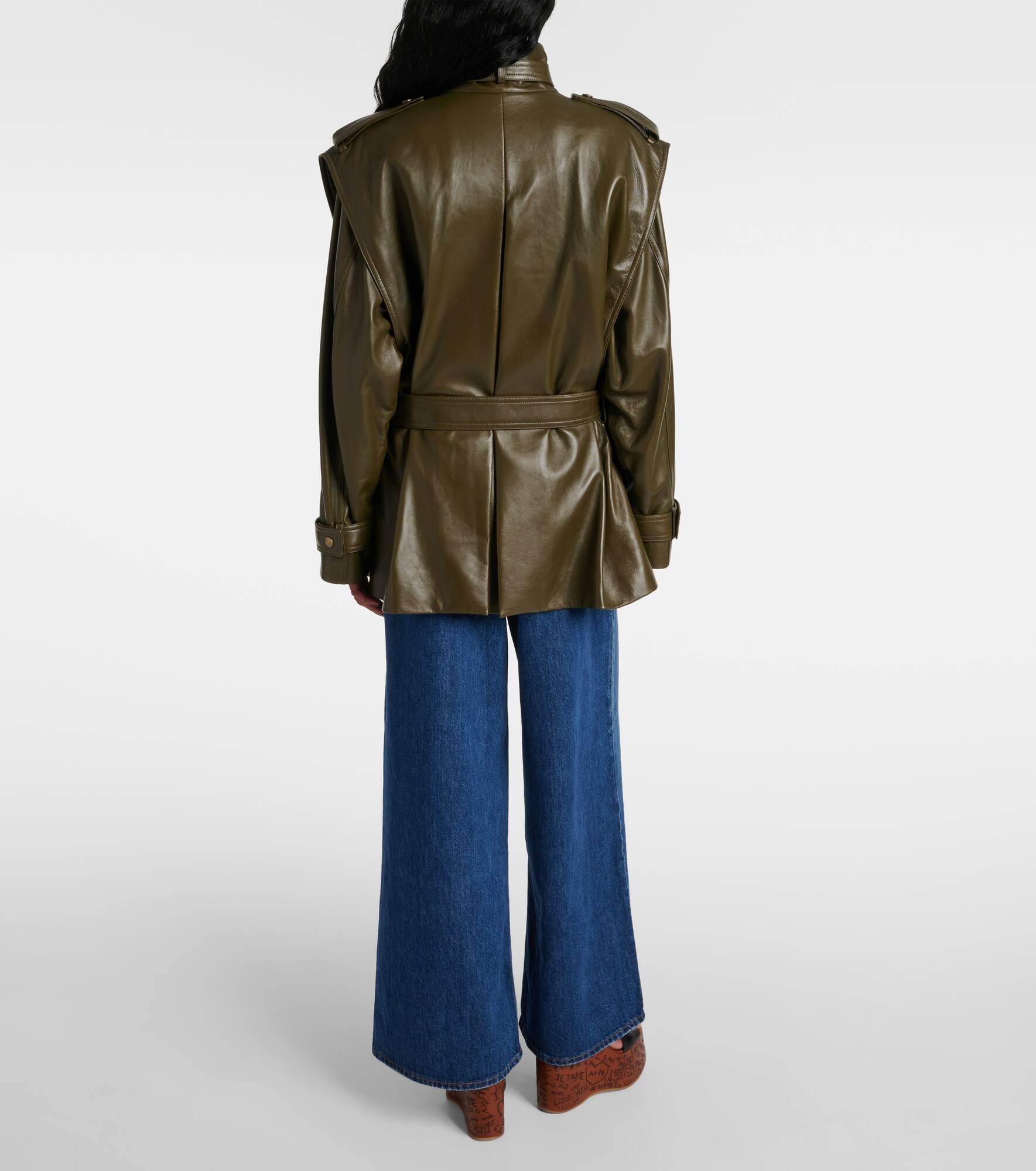 Oversized leather jacket - 3