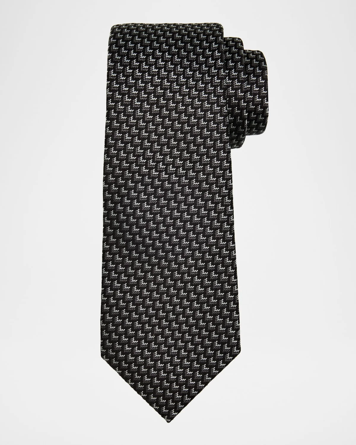 Men's Chevron-Woven Silk Tie - 1