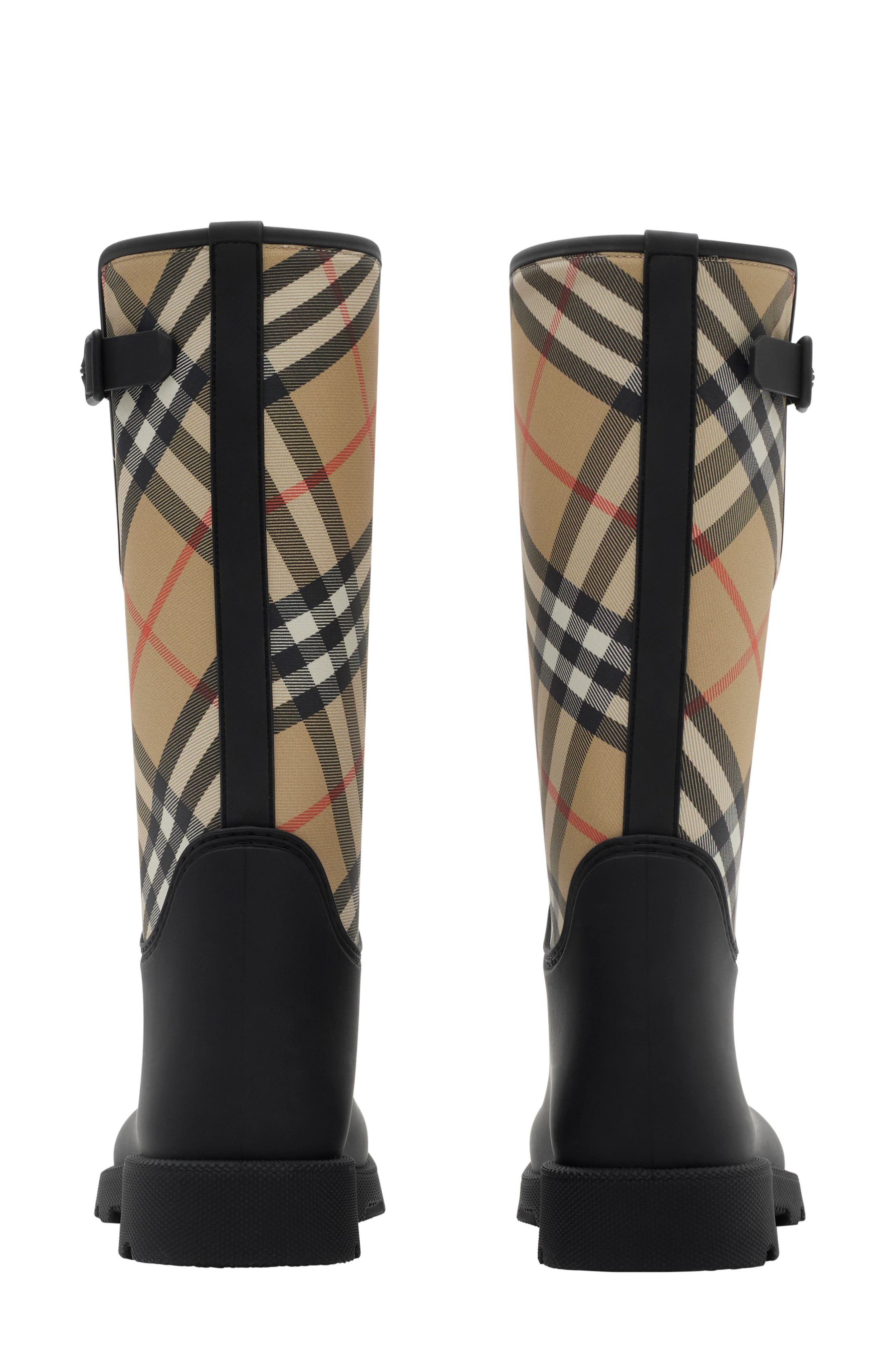 burberry Marsh Stamp Tall Rain Boot in Black at Nordstrom - 5