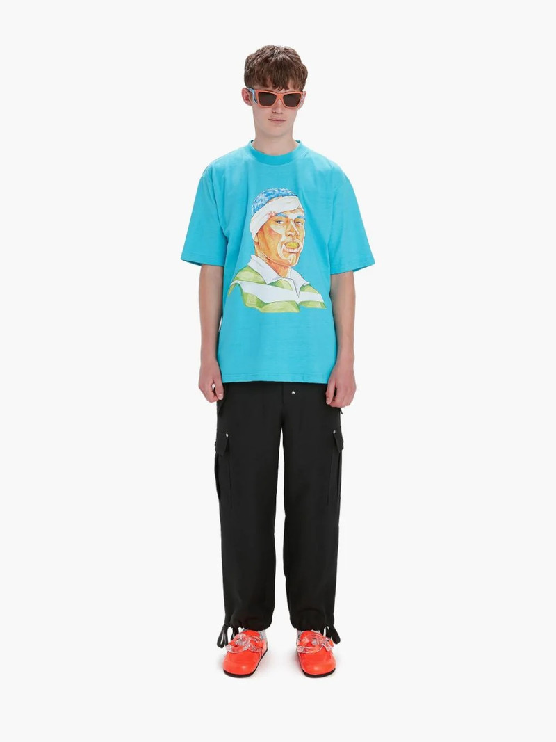 JW Anderson OVERSIZED PRINTED RUGBY FACE T-SHIRT outlook