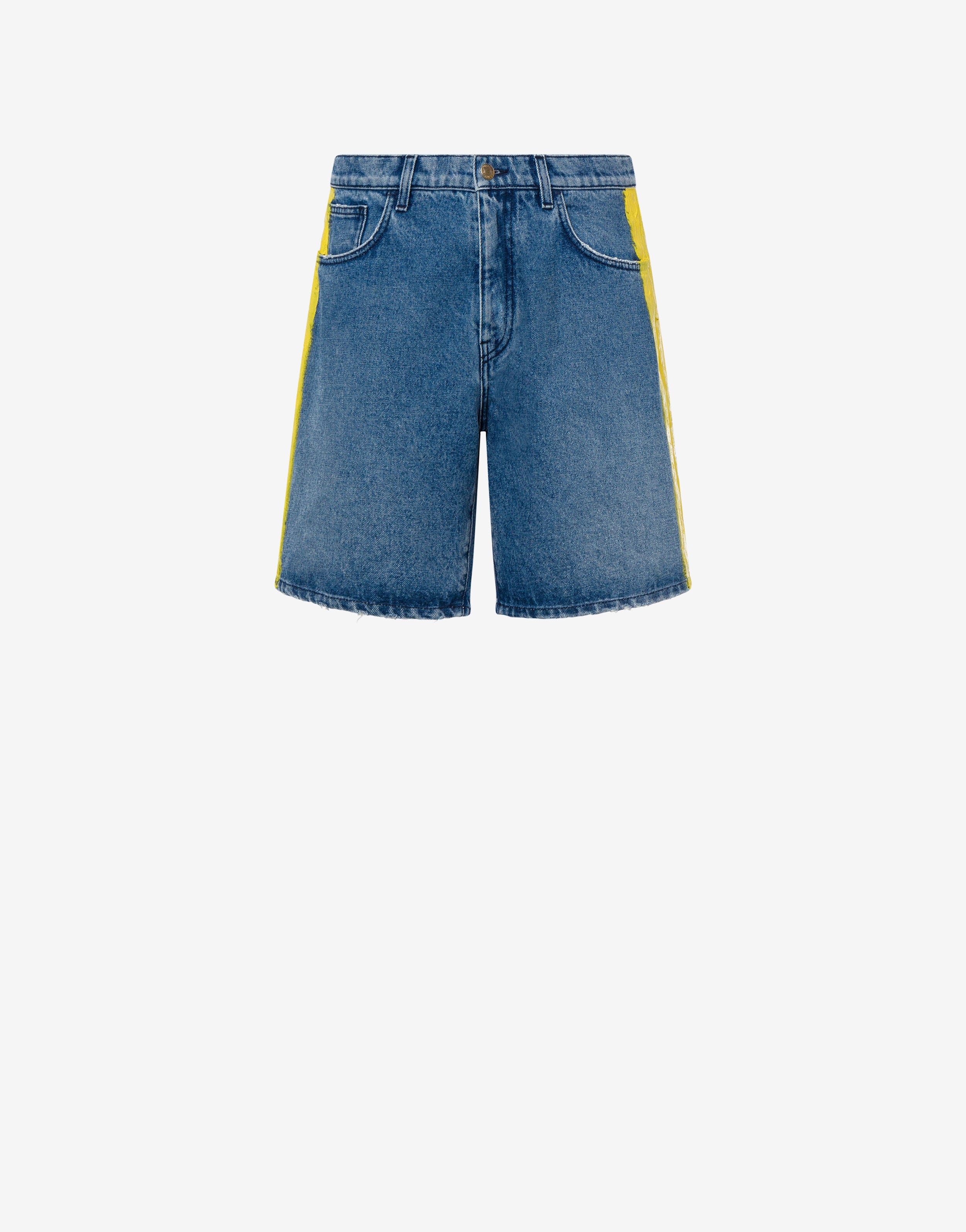 MOSCHINO PAINT DENIM BERMUDA SHORTS - 1