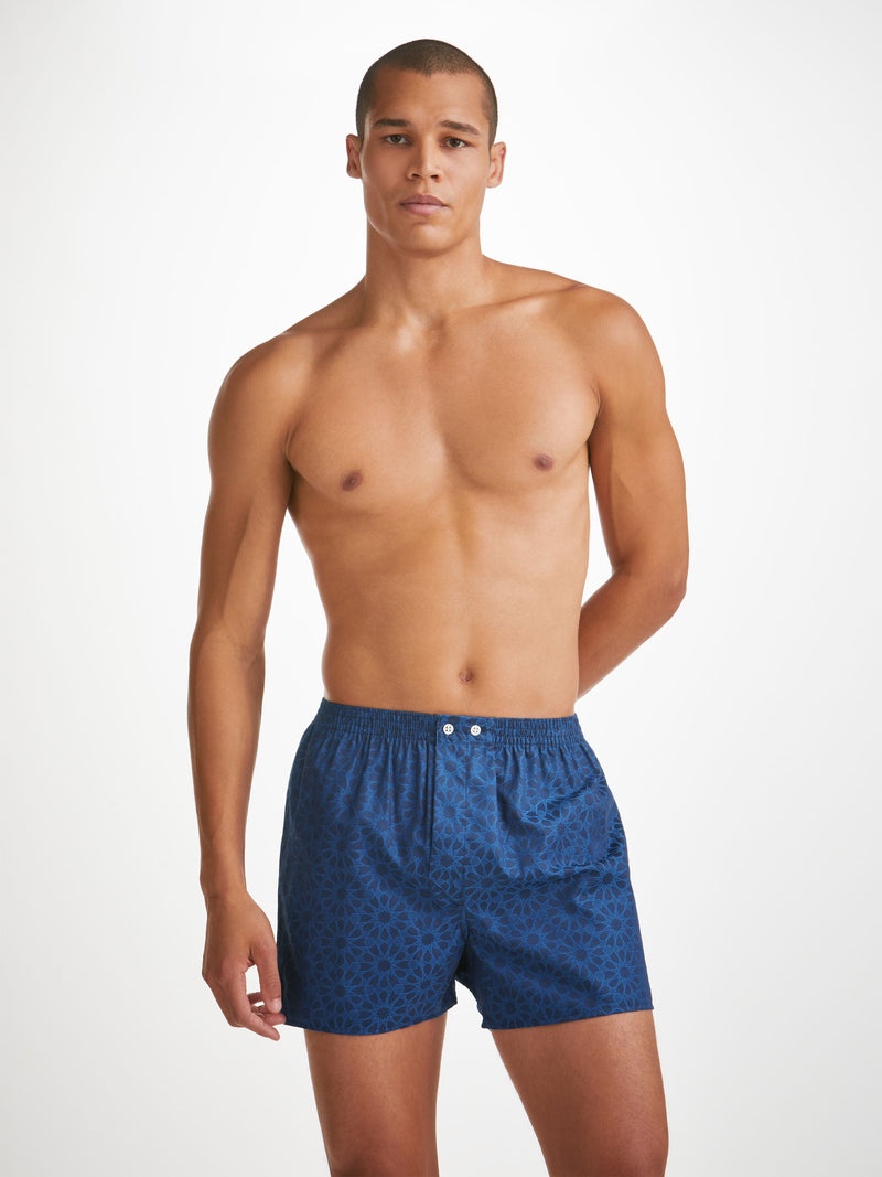 Men's Classic Fit Boxers Paris 26 Cotton Jacquard Navy - 2