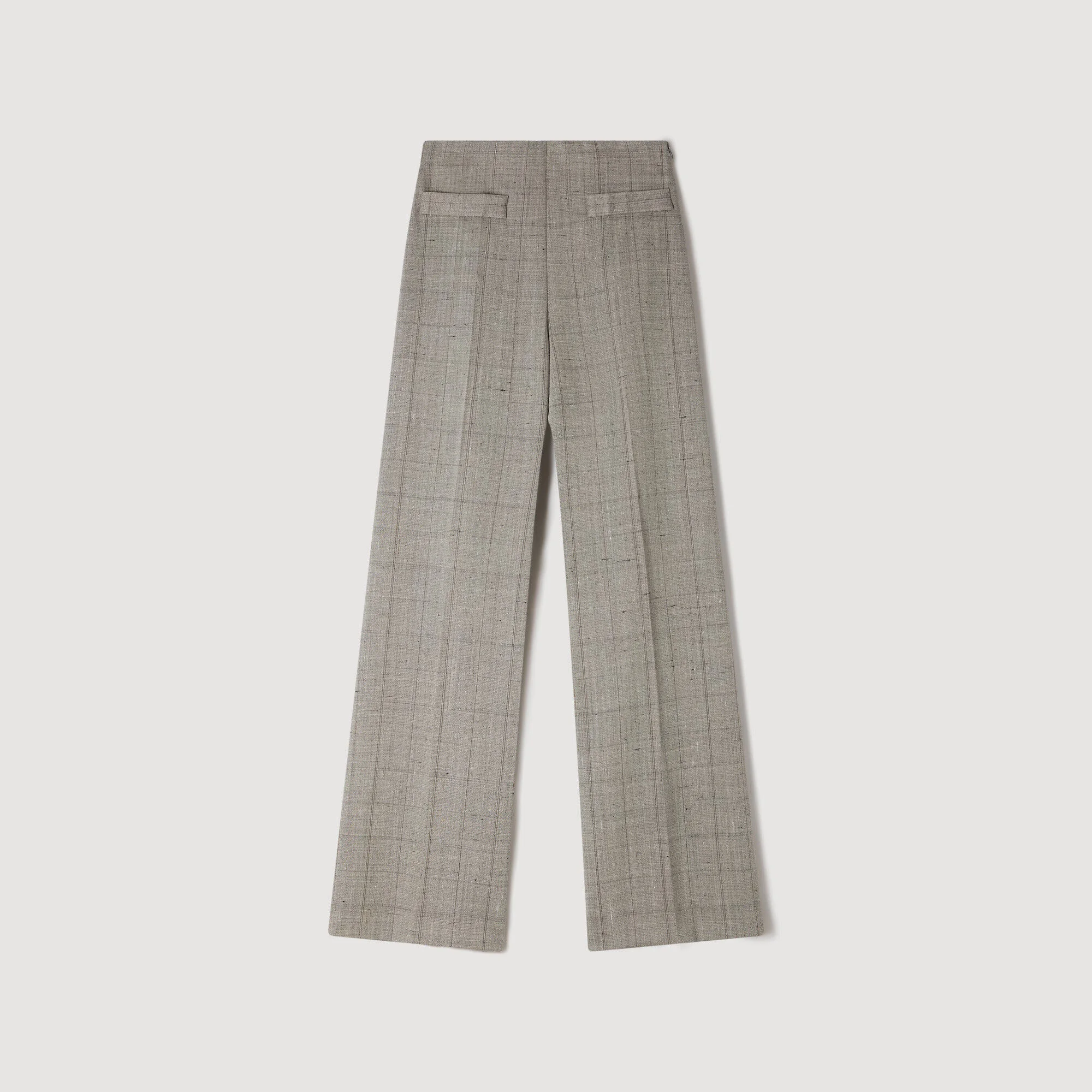 WIDE-LEG CHECKED WOOL TROUSERS - 1
