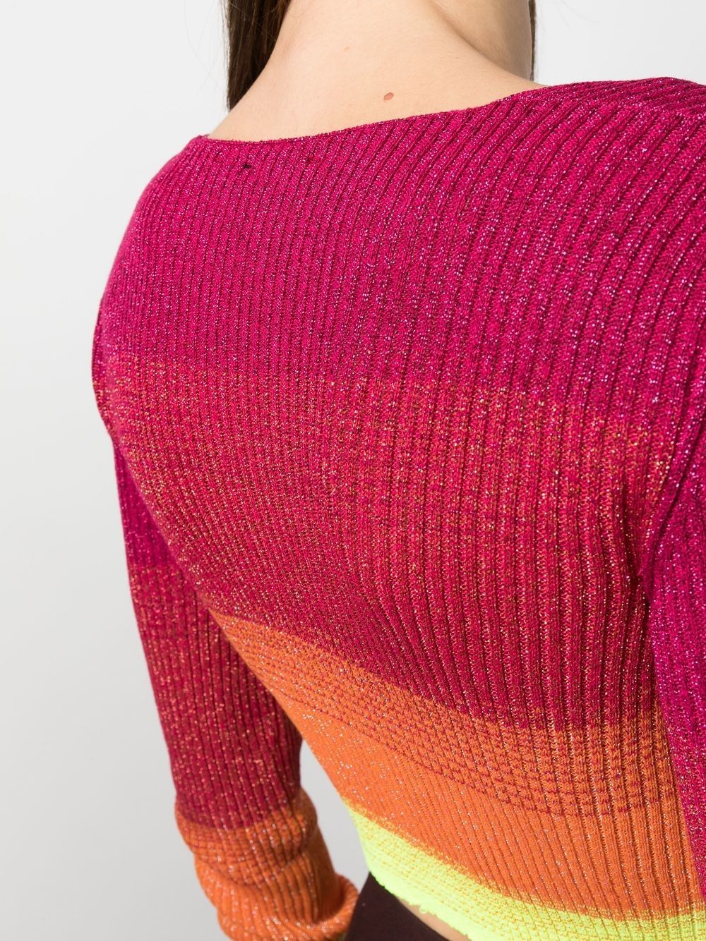 degradé-effect lurex cropped cardigan - 5
