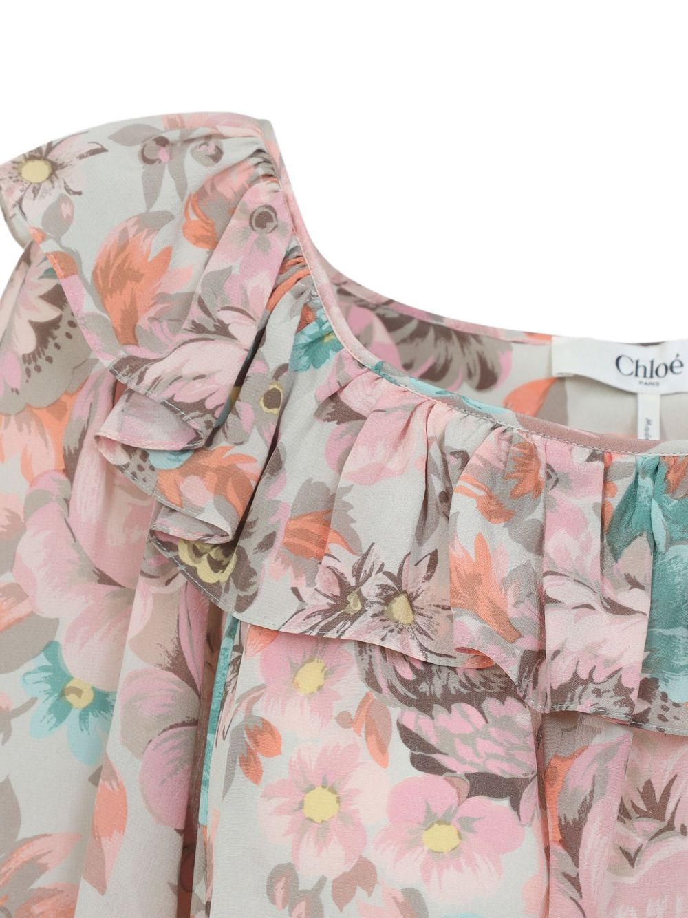 ruffled floral-print mini dress - 3