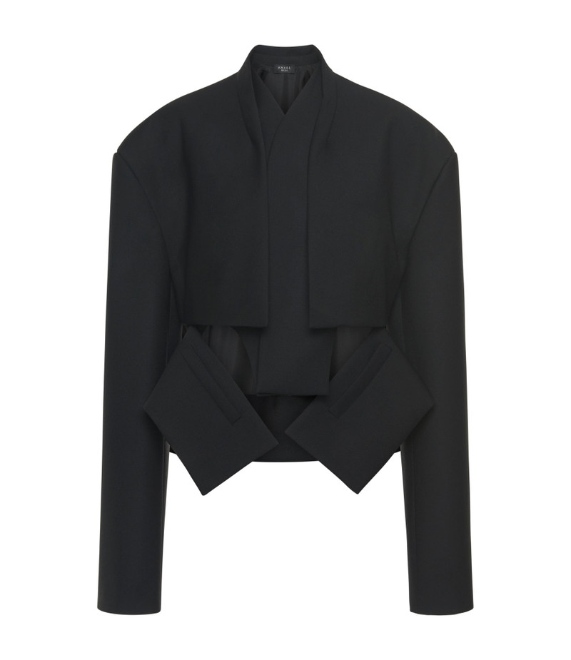 CROPPED JACKET WITH INSERT BLACK 3