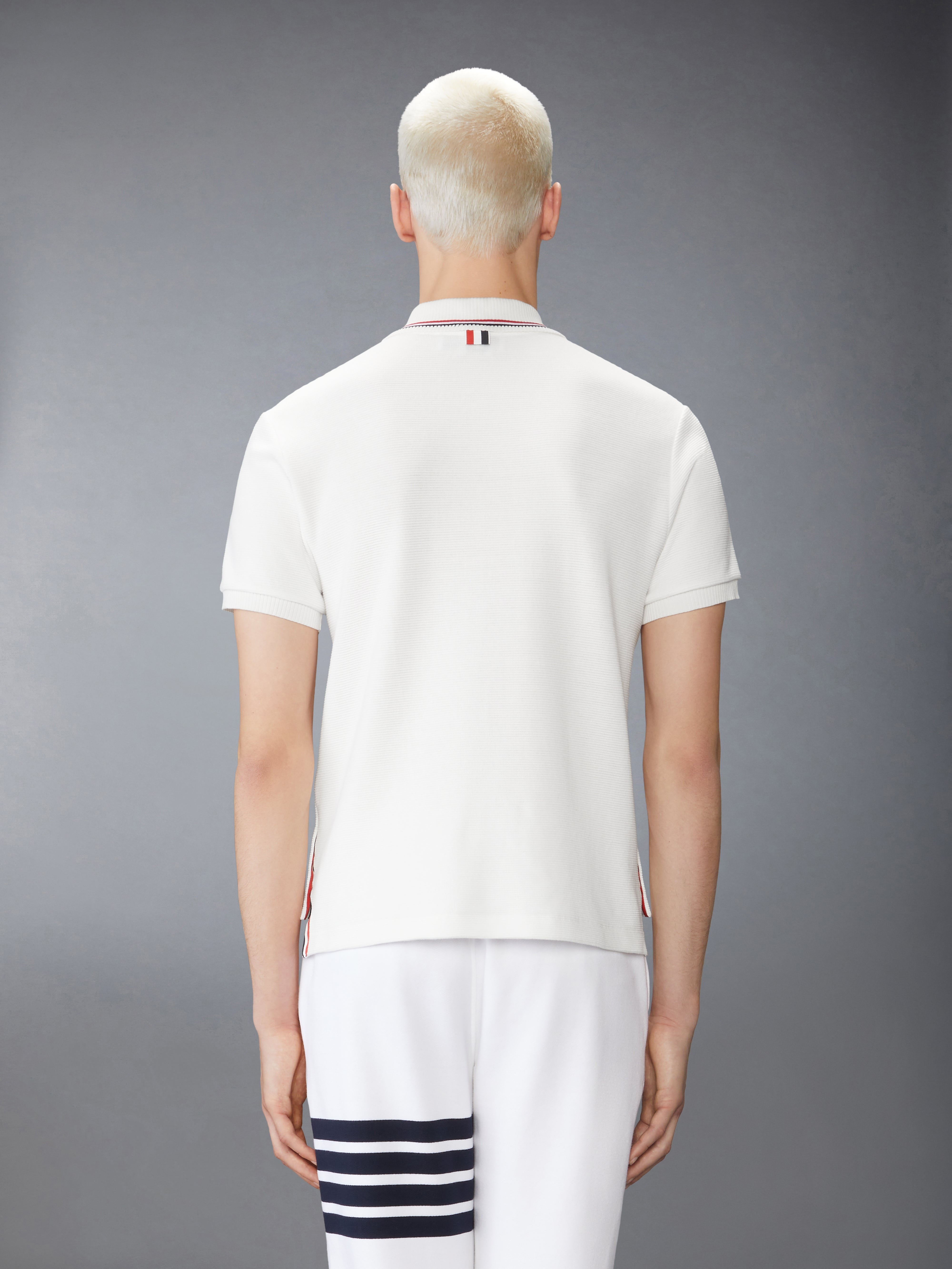 COTTON WAFFLE RIB CUFF POLO - 3
