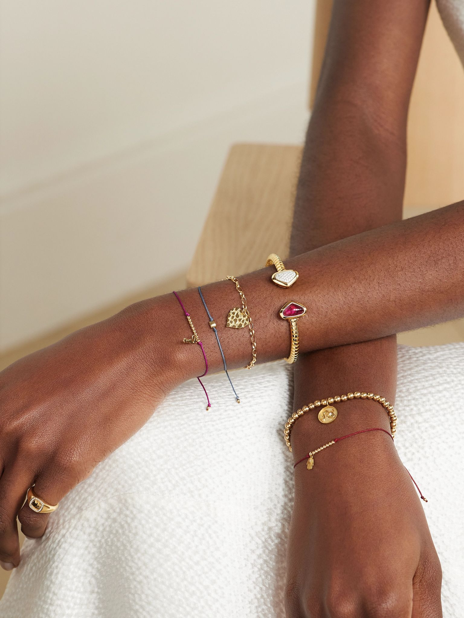 Trisolina Castagna 18-karat gold, diamond and rubellite bracelet Gold - 5