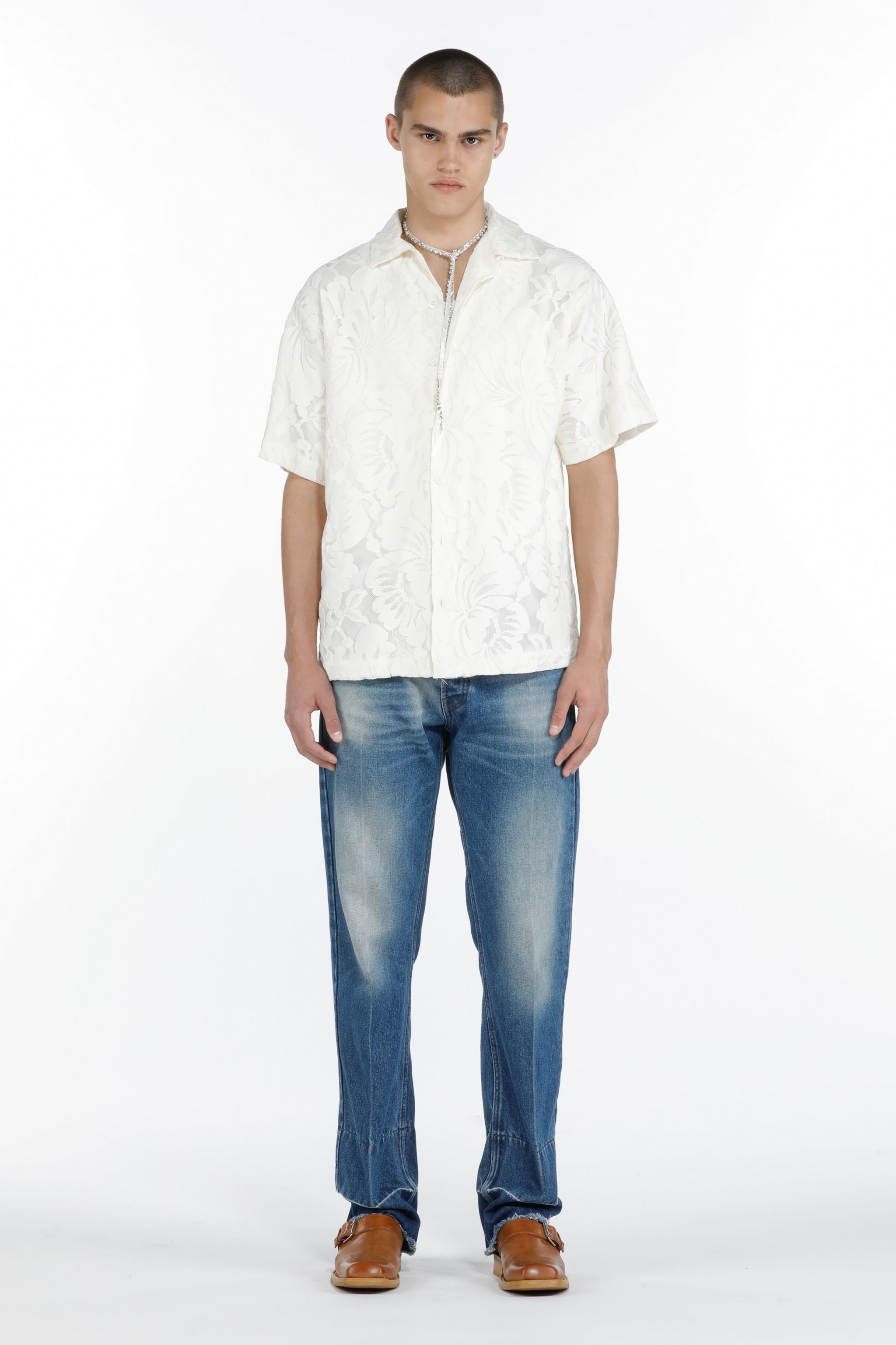 FLORAL-APPLIQUÉ SHIRT - 4