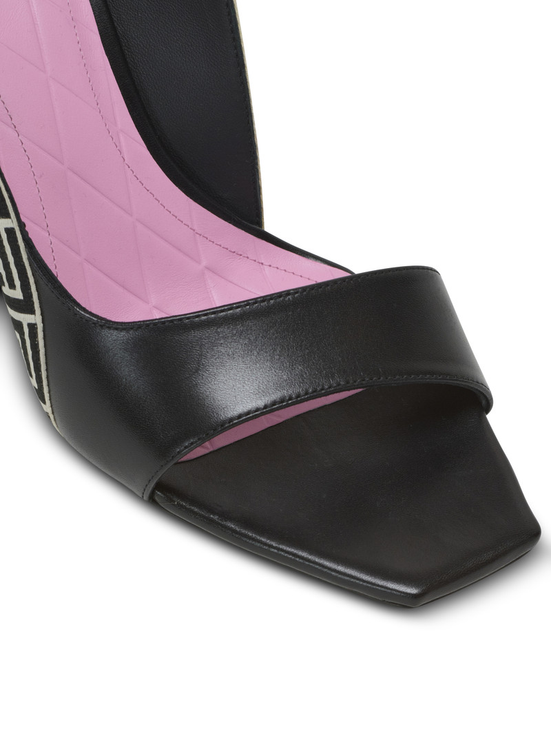 Ruby sandals in calfskin and PB Labyrinth canvas 7