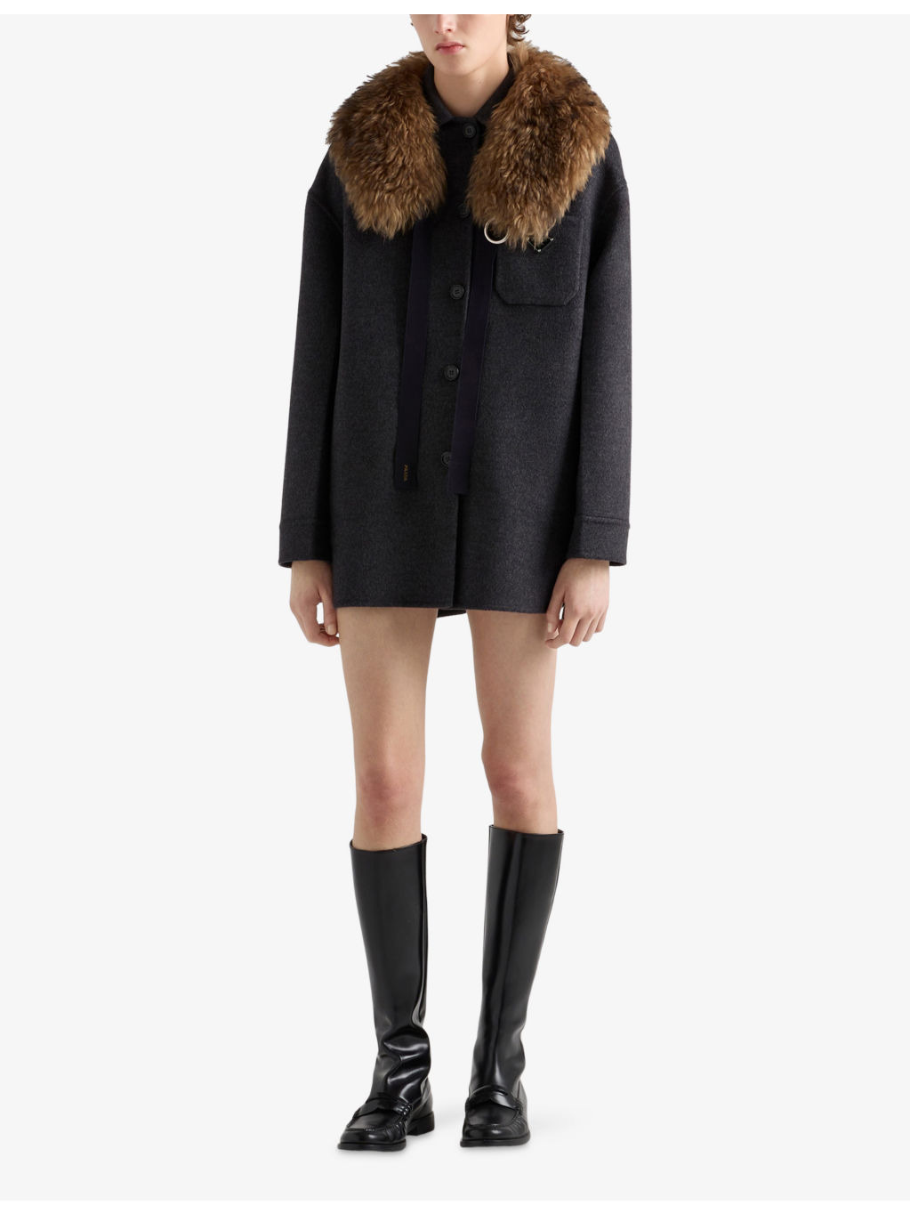 Single-breasted Double Cashmere-Wool Caban Jacket - 2