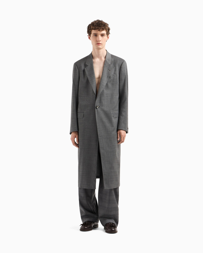 EMPORIO ARMANI TROPICAL WOOL SINGLE-BREASTED OVERCOAT outlook