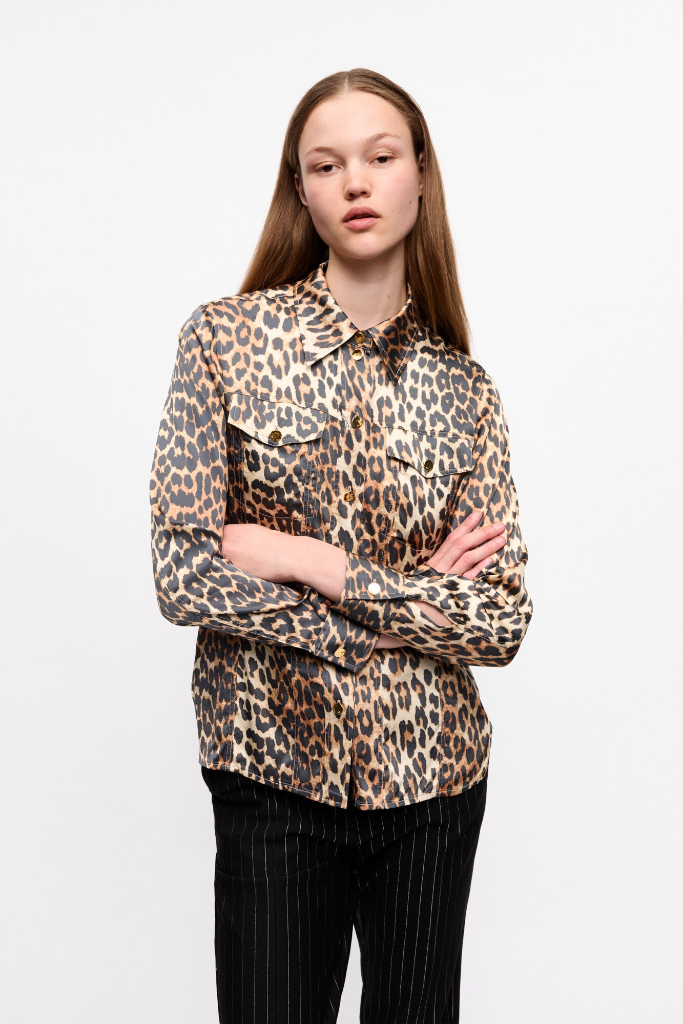 LEOPARD PRINT SATIN SHIRT - 2