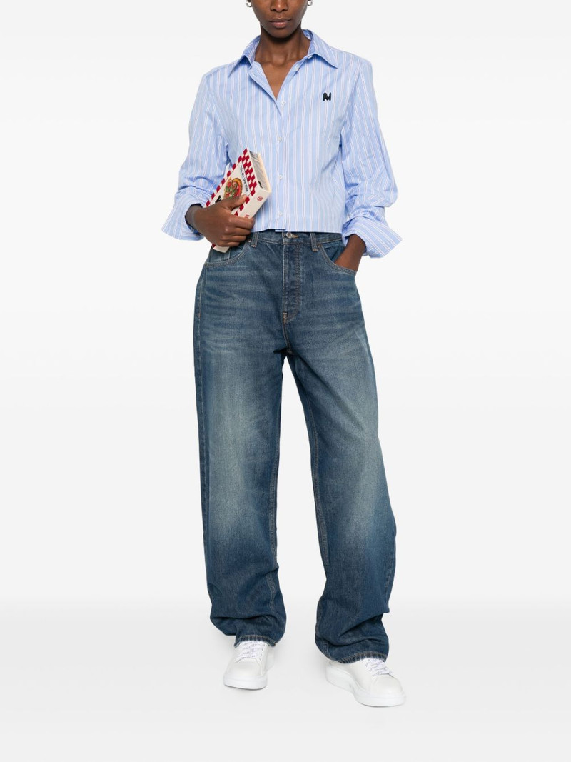 MSGM striped logo-embroidered shirt outlook