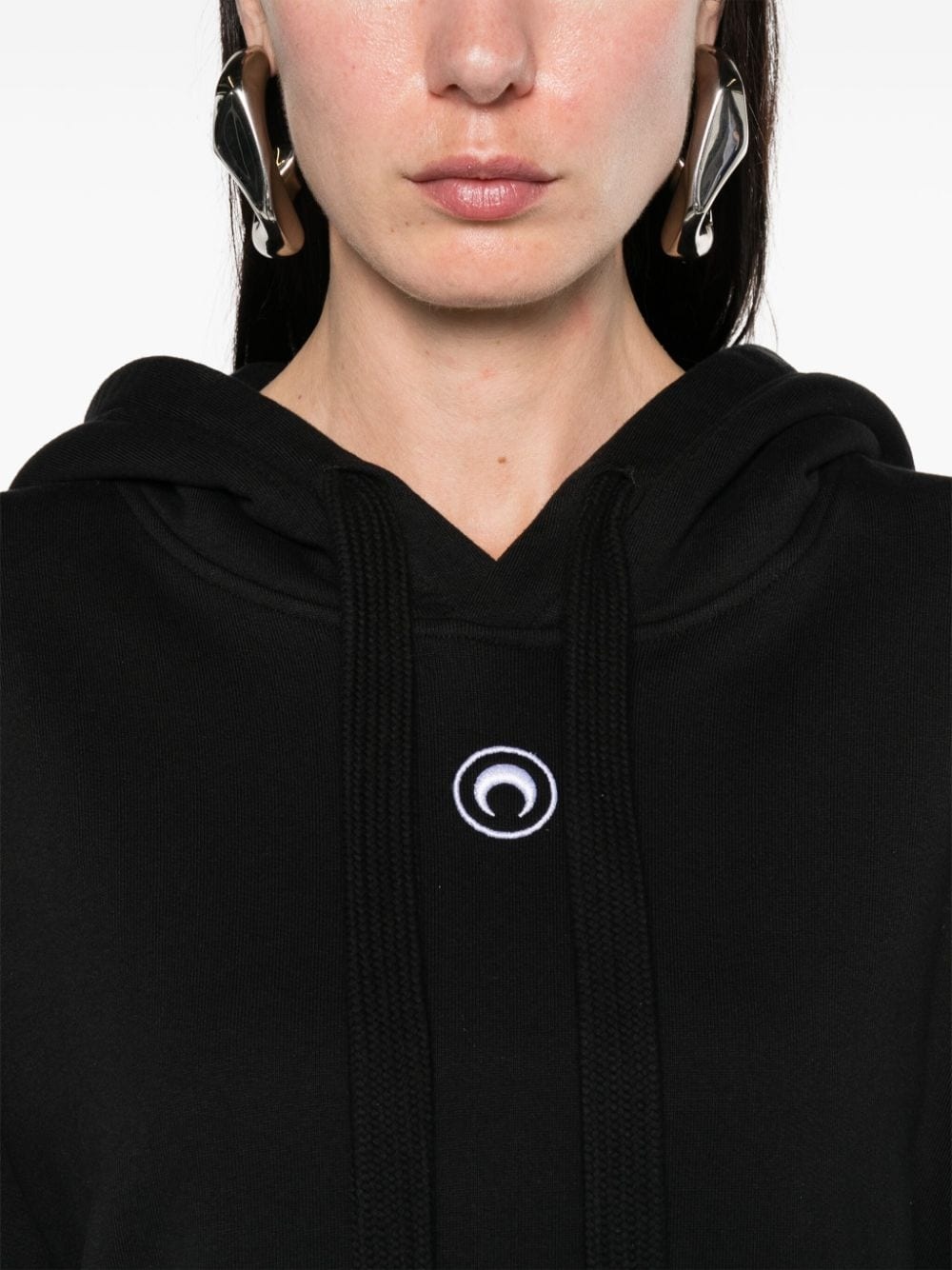 Moon-embroidered organic cotton hoodie - 5
