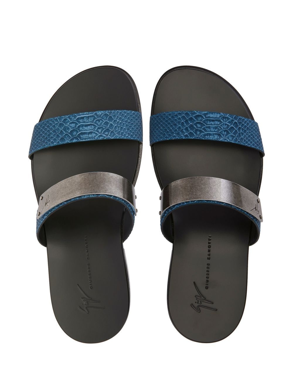 metal-plaque snakeskin-effect sandals - 4