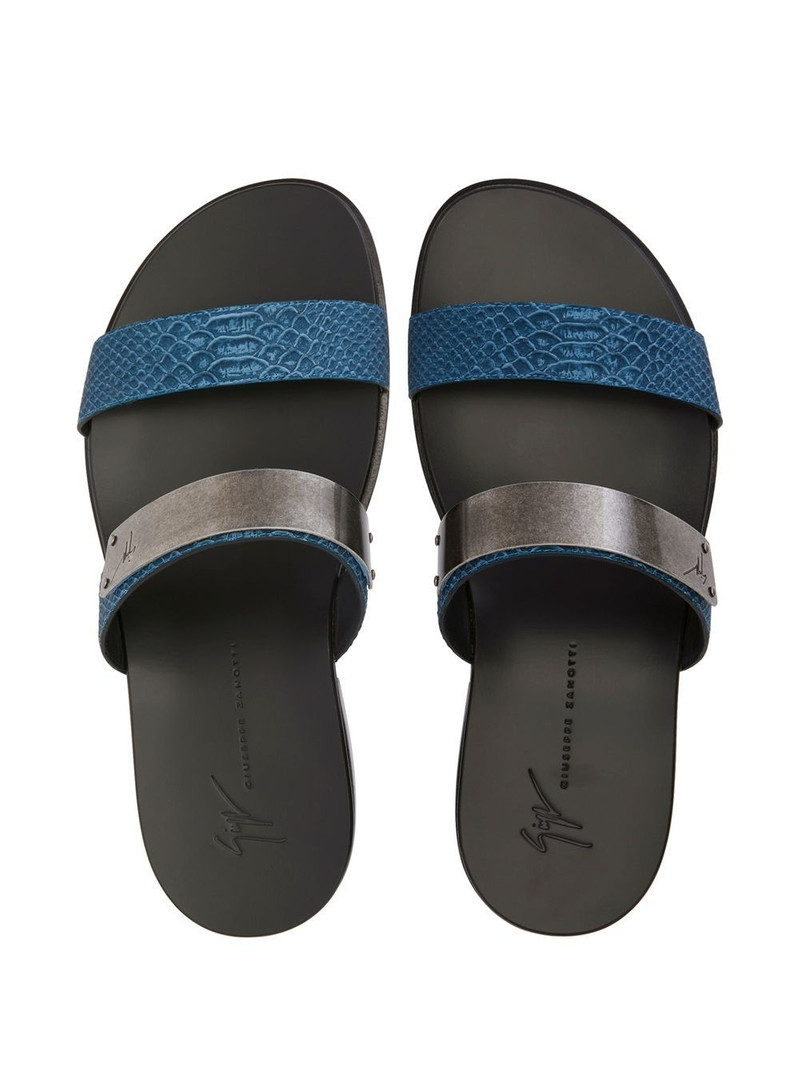 metal-plaque snakeskin-effect sandals 4