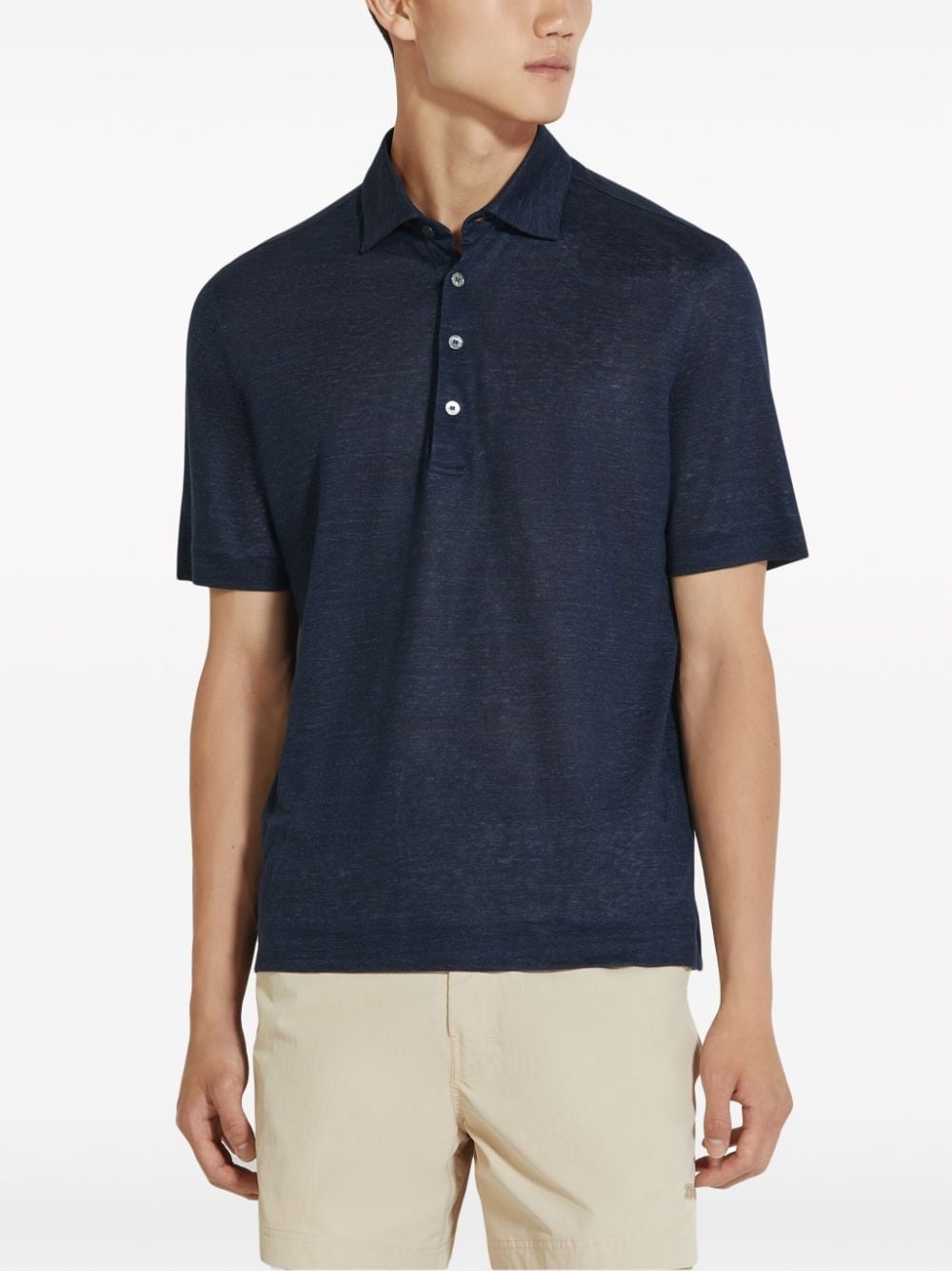 linen polo shirt - 2