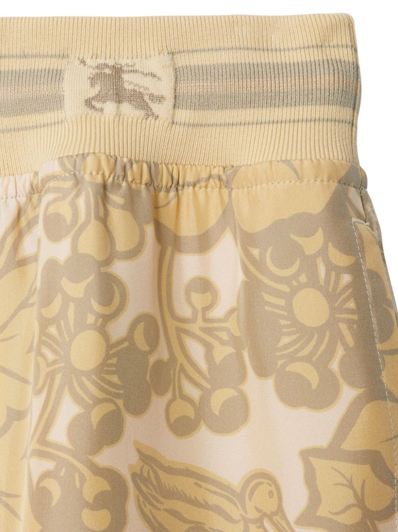 botanical-print silk shorts 5