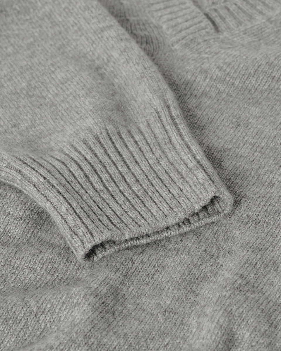 Relaxed Fit Gauzy Grey Cashmere Jumper - 6
