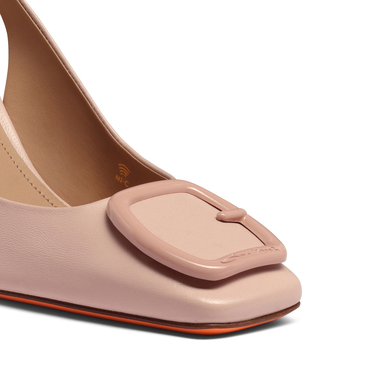Santoni Women's pink leather high-heel slingback | REVERSIBLE