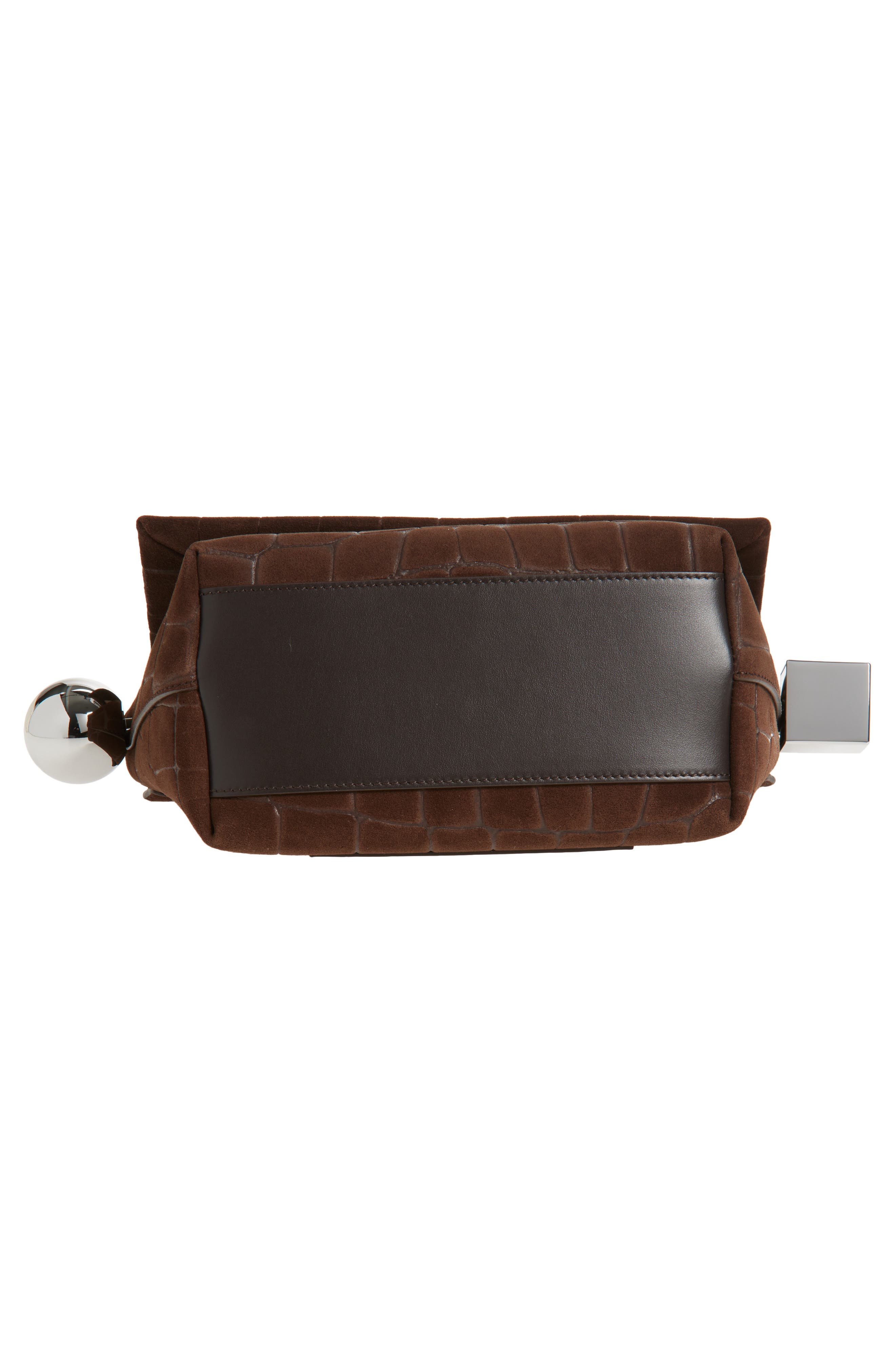 Jacquemus Le Rond Carré Croc Embossed Leather Shoulder Bag in Dark Brown 880 at Nordstrom - 7